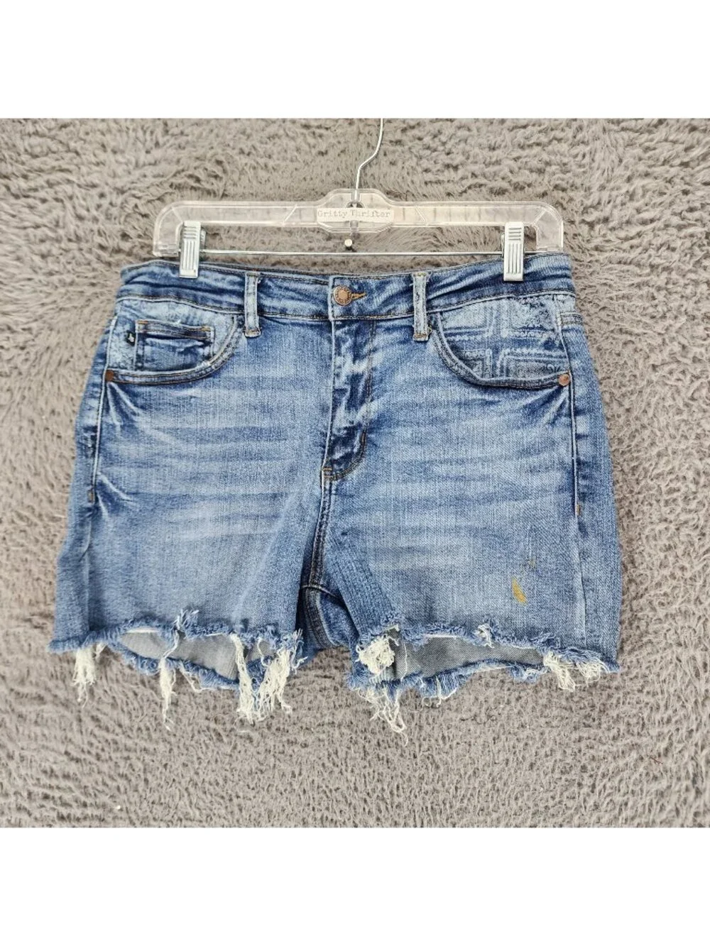 Judy Blue Shorts Womens Large Blue Stretch Denim Jean Cutoff Jorts *Read*